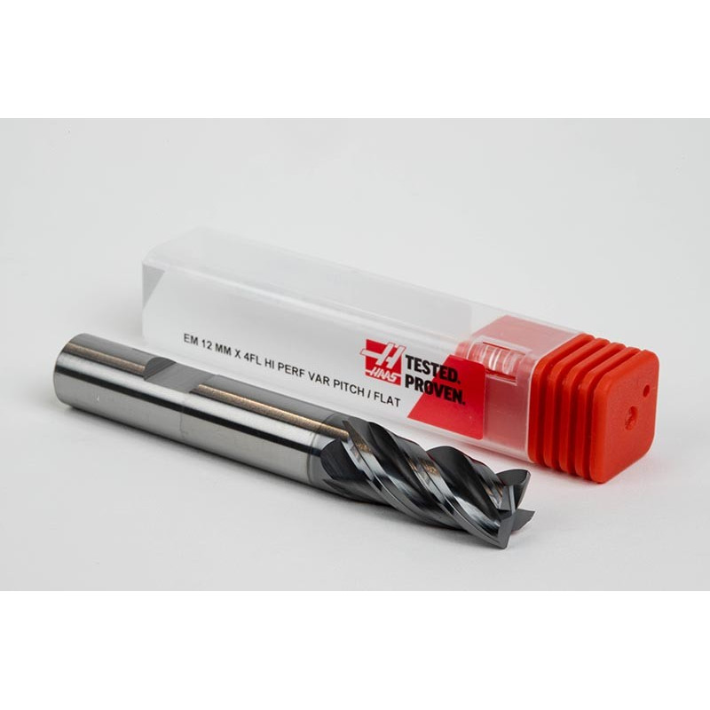 Твердосплавна кінцева фреза діаметром 12 мм, 4-зуба, гібридне покриття AlCrN, хвостовик Weldon 12 мм x 26 мм LOC, фаска 0,35 мм, HTPM
