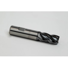 Твердосплавна кінцева фреза діаметром 20 мм, 4-зуба, гібридне покриття AlCrN, хвостовик Weldon 20 мм x 38 мм LOC, фаска 0,5 мм, HTPM