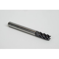 Твердосплавна кінцева фреза діаметром 6 мм, 5-зуба, покриття AlTiN, гладкий хвостовик 6 мм x 13 мм LOC, фаска 0,2 мм, високотемпературна обробка (HTM)