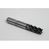 Твердосплавна кінцева фреза діаметром 12 мм, 5-зуба, покриття AlTiN, хвостовик Weldon 12 мм x 26 мм LOC, фаска 0,35 мм, високоміцна обробка (HTM)