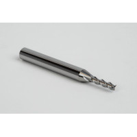 3mm Dia. Carbide End Mill, 3 Flute, Uncoated, 6mm Smooth Shank x 11mm LOC, Square Profile, HSAM2