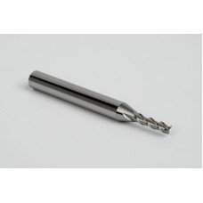 3mm Dia. Carbide End Mill, 3 Flute, Uncoated, 6mm Smooth Shank x 11mm LOC, Square Profile, HSAM2