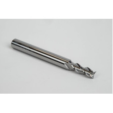 5mm Dia. Carbide End Mill, 3 Flute, Uncoated, 6mm Smooth Shank x 13mm LOC, Square Profile, HSAM2