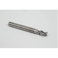 6mm Dia. Carbide End Mill, 3 Flute, Uncoated, 6mm Smooth Shank x 13mm LOC, Square Profile, HSAM2