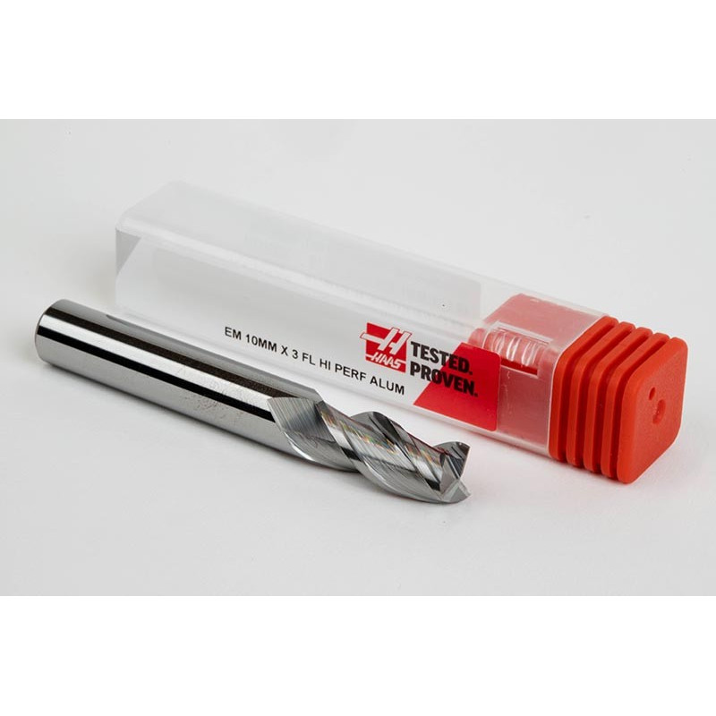 Твердосплавна кінцева фреза діаметром 10 мм, 3-зуба, без покриття, гладкий хвостовик 10 мм x 22 мм LOC, квадратний профіль, HSAM2