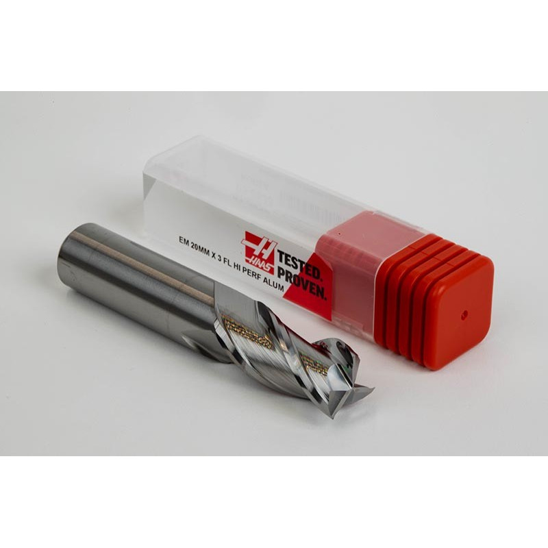 Твердосплавна кінцева фреза діаметром 20 мм, 3-зуба, без покриття, гладкий хвостовик 20 мм x 38 мм LOC, квадратний профіль, HSAM2