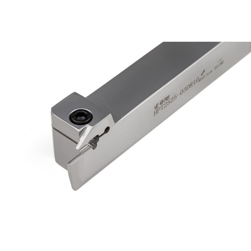 HPT2525-03DR10, 25mm Square Steel Shank External (OD) Grooving Tool, Right-Hand, Insert Size 3
