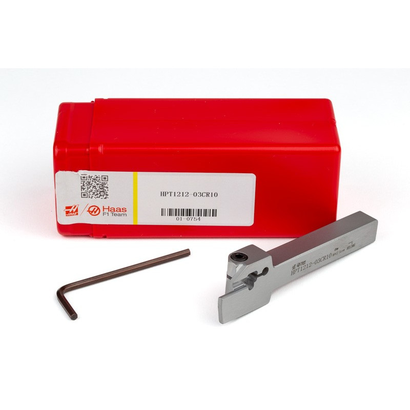 HPT1212-03CR10, 12mm Square Steel Shank External (OD) Grooving Tool, Right-Hand, Insert Size 3