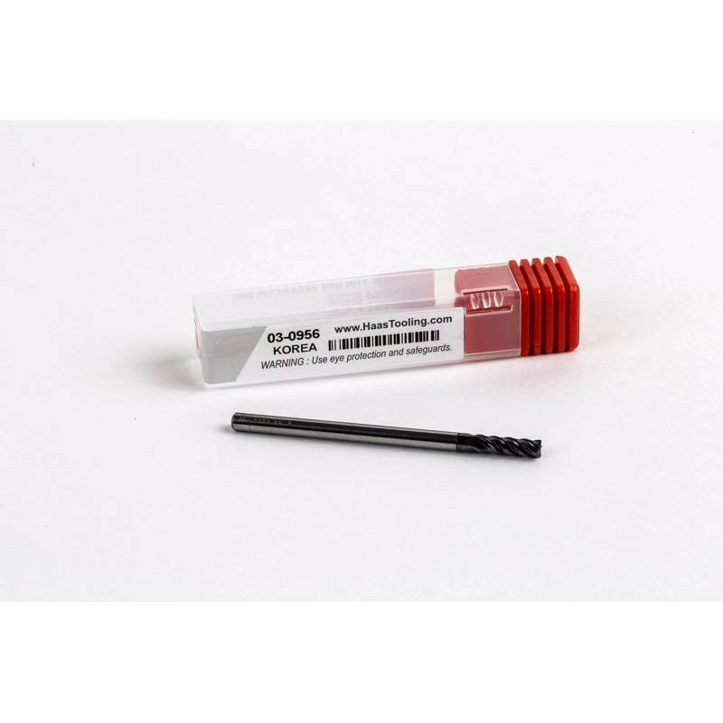 3mm Dia. Carbide End Mill, 5 Flute, AlTiN Coated, 3mm Smooth Shank x 9mm LOC, Square Profile, HTM