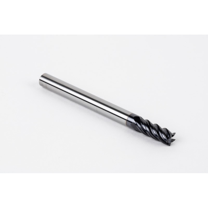 5mm Dia. Carbide End Mill, 5 Flute, AlTiN Coated, 5mm Smooth Shank x 12mm LOC, Square Profile, HTM