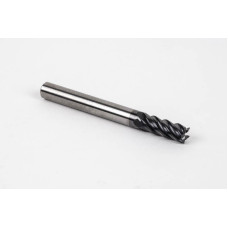 6mm Dia. Carbide End Mill, 5 Flute, AlTiN Coated, 6mm Smooth Shank x 15mm LOC, Square Profile, HTM