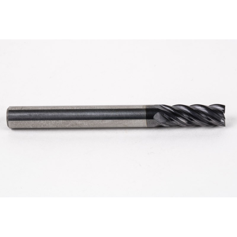 6mm Dia. Carbide End Mill, 5 Flute, AlTiN Coated, 6mm Smooth Shank x 15mm LOC, Square Profile, HTM