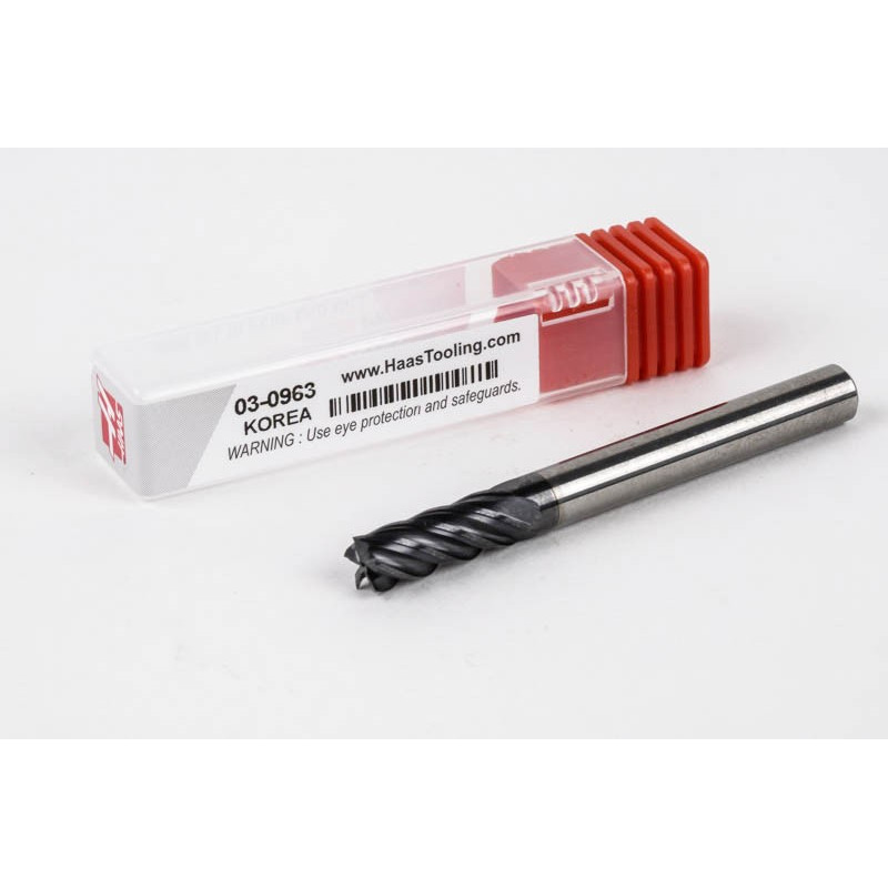 6mm Dia. Carbide End Mill, 5 Flute, AlTiN Coated, 6mm Smooth Shank x 15mm LOC, Square Profile, HTM