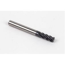 6mm Dia. Carbide End Mill, 5 Flute, AlTiN Coated, 6mm Smooth Shank x 15mm LOC, 1mm Radius, HTM