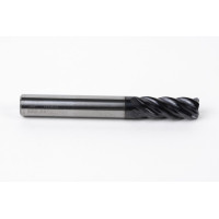8mm Dia. Carbide End Mill, 5 Flute, AlTiN Coated, 8mm Smooth Shank x 20mm LOC, 0.5mm Radius, HTM