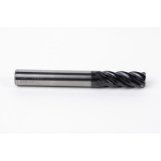 8mm Dia. Carbide End Mill, 5 Flute, AlTiN Coated, 8mm Smooth Shank x 20mm LOC, 0.5mm Radius, HTM
