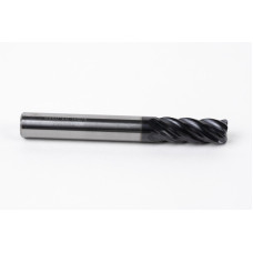 8mm Dia. Carbide End Mill, 5 Flute, AlTiN Coated, 8mm Smooth Shank x 20mm LOC, 1mm Radius, HTM