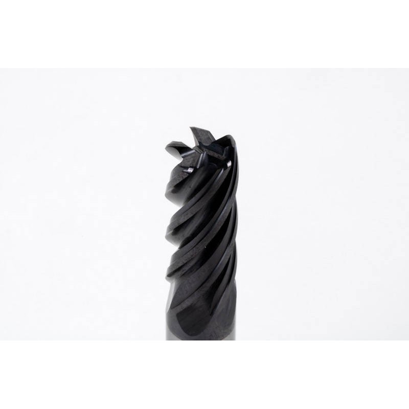 10mm Dia. Carbide End Mill, 5 Flute, AlTiN Coated, 10mm Smooth Shank x 25mm LOC, 1mm Radius, HTM