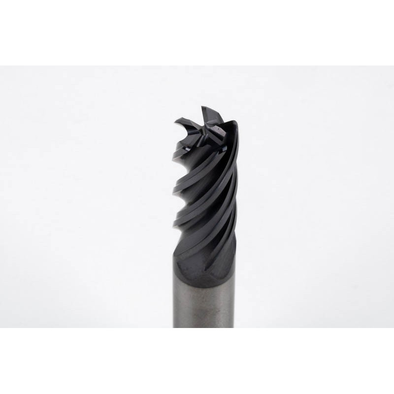 12mm Dia. Carbide End Mill, 5 Flute, AlTiN Coated, 12mm Weldon Shank x 30mm LOC, 1mm Radius, HTM