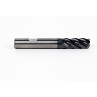 12mm Dia. Carbide End Mill, 5 Flute, AlTiN Coated, 12mm Weldon Shank x 30mm LOC, 2mm Radius, HTM