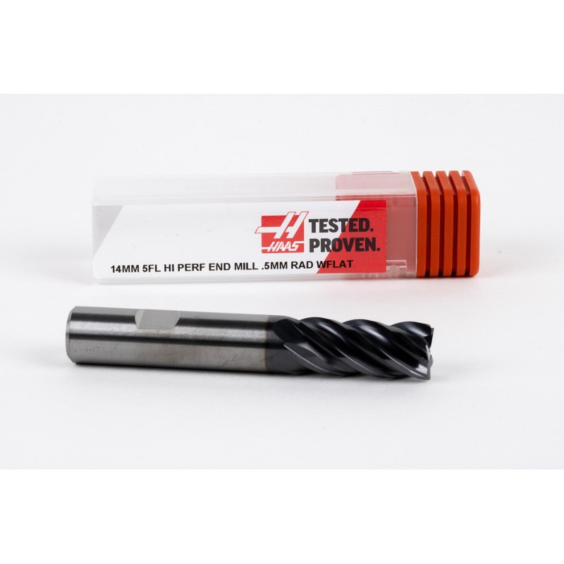 Твердосплавна кінцева фреза діаметром 14 мм, 5-зуба, покриття AlTiN, хвостовик Weldon 14 мм x 30 мм LOC, радіус 0,5 мм, високоміцна термооброблена фреза (HTM)