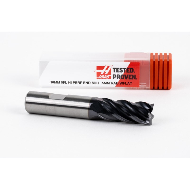Твердосплавна кінцева фреза діаметром 16 мм, 5-зуба, покриття AlTiN, хвостовик Weldon 16 мм x 32 мм LOC, радіус 0,5 мм, високоміцна термооброблена фреза (HTM)