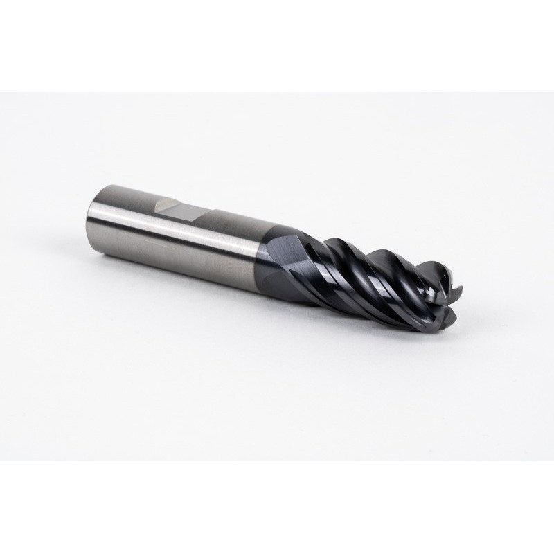 16mm Dia. Carbide End Mill, 5 Flute, AlTiN Coated, 16mm Weldon Shank x 32mm LOC, 3mm Radius, HTM