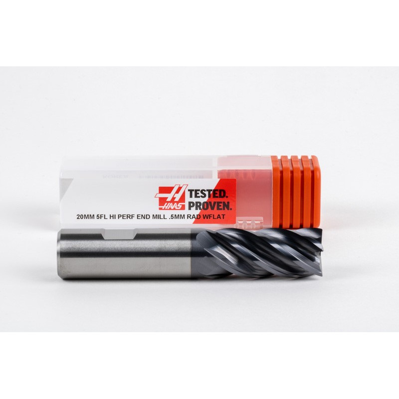 Твердосплавна кінцева фреза діаметром 20 мм, 5-зуба, покриття AlTiN, хвостовик Weldon 20 мм x 40 мм LOC, радіус 0,5 мм, високотемпературна