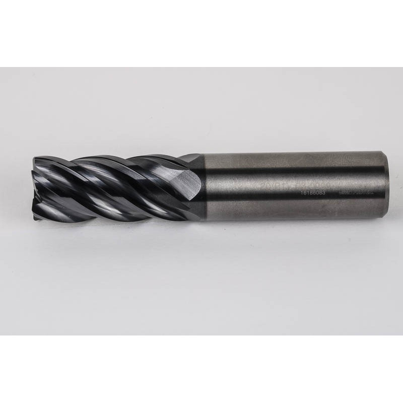 20mm Dia. Carbide End Mill, 5 Flute, AlTiN Coated, 20mm Weldon Shank x 40mm LOC, 1mm Radius, HTM