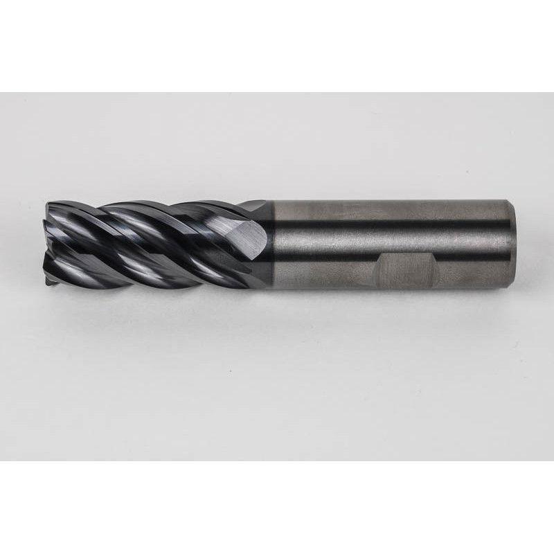 20mm Dia. Carbide End Mill, 5 Flute, AlTiN Coated, 20mm Weldon Shank x 40mm LOC, 1mm Radius, HTM
