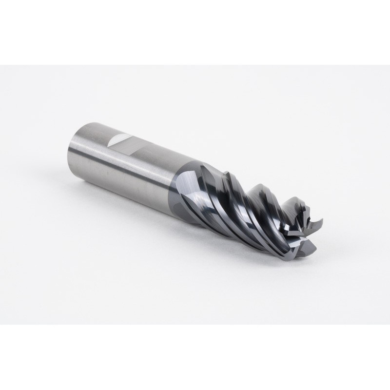 20mm Dia. Carbide End Mill, 5 Flute, AlTiN Coated, 20mm Weldon Shank x 40mm LOC, 3mm Radius, HTM
