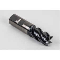 25mm Dia. Carbide End Mill, 5 Flute, AlTiN Coated, 25mm Weldon Shank x 40mm LOC, Square Profile, HTM