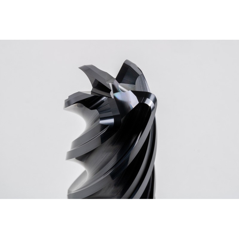 25mm Dia. Carbide End Mill, 5 Flute, AlTiN Coated, 25mm Weldon Shank x 40mm LOC, 3mm Radius, HTM