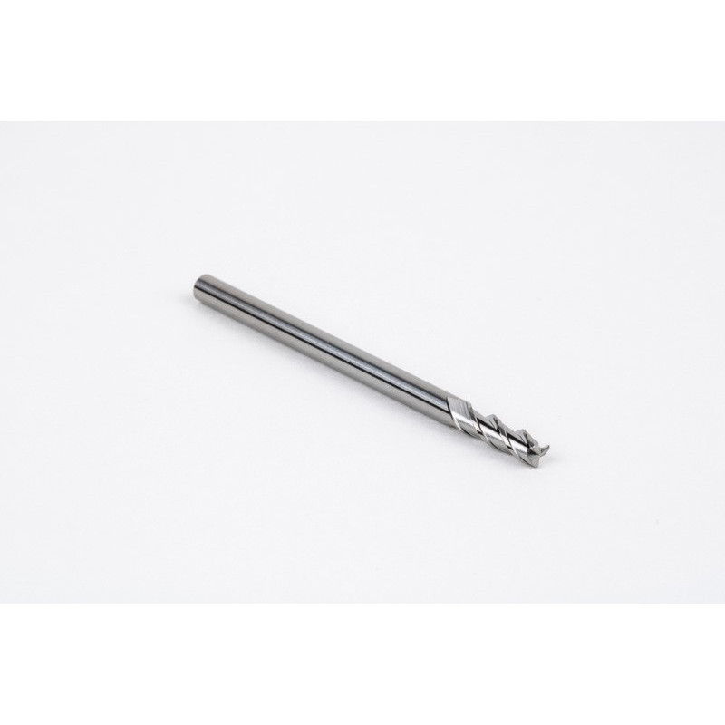 3mm Dia. Carbide End Mill, 3 Flute, Uncoated, 3mm Smooth Shank x 9mm LOC, 0.3mm Radius, HSAM2