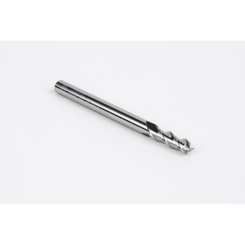 4mm Dia. Carbide End Mill, 3 Flute, Uncoated, 4mm Smooth Shank x 12mm LOC, 0.3mm Radius, HSAM2
