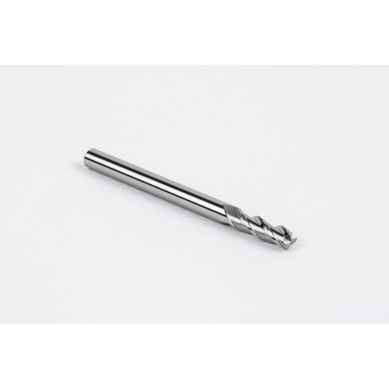 4mm Dia. Carbide End Mill, 3 Flute, Uncoated, 4mm Smooth Shank x 12mm LOC, 0.5mm Radius, HSAM2