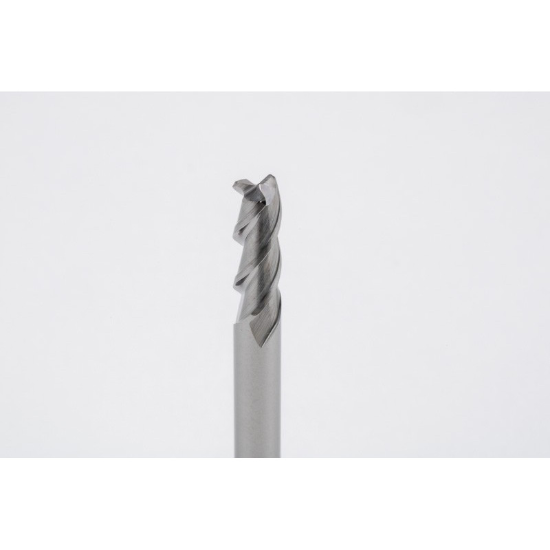4mm Dia. Carbide End Mill, 3 Flute, Uncoated, 4mm Smooth Shank x 12mm LOC, 0.5mm Radius, HSAM2