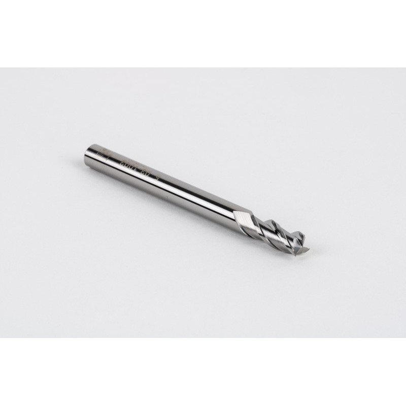 5mm Dia. Carbide End Mill, 3 Flute, Uncoated, 5mm Smooth Shank x 12mm LOC, Square Profile, HSAM2