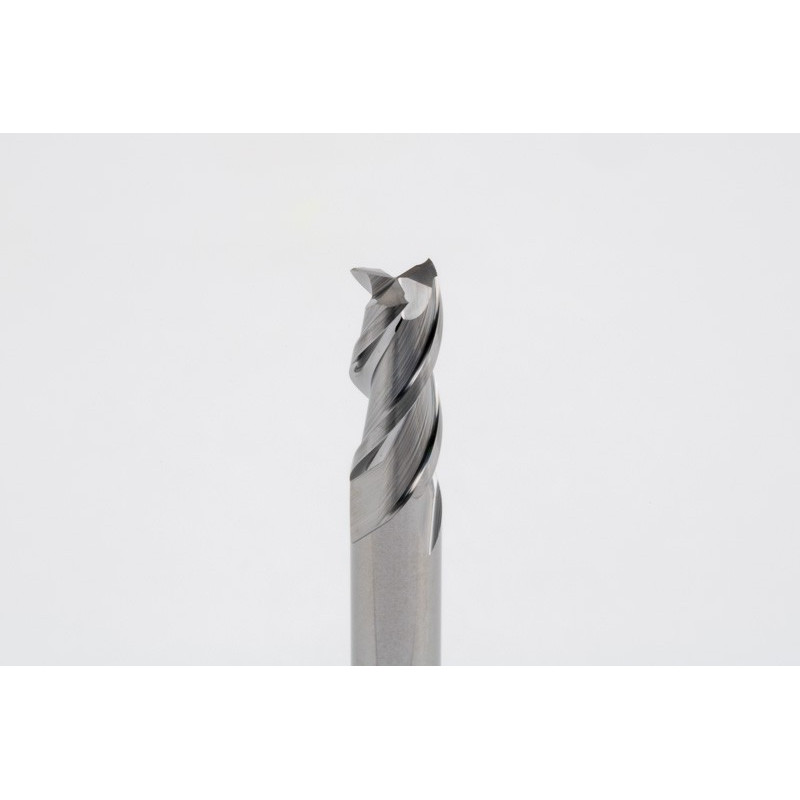 5mm Dia. Carbide End Mill, 3 Flute, Uncoated, 5mm Smooth Shank x 12mm LOC, Square Profile, HSAM2
