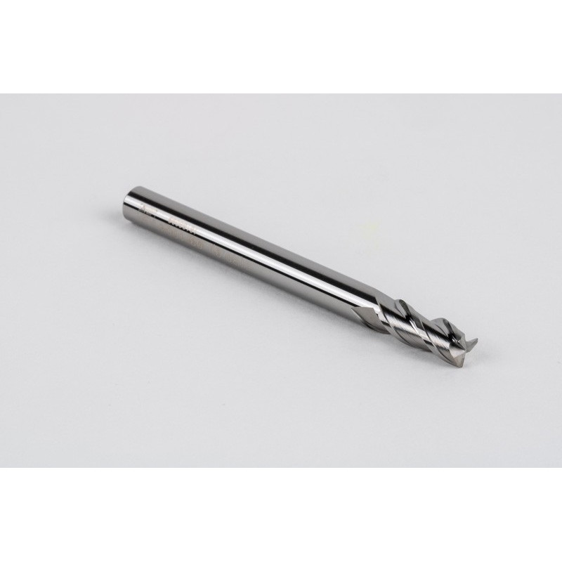5mm Dia. Carbide End Mill, 3 Flute, Uncoated, 5mm Smooth Shank x 12mm LOC, 0.3mm Radius, HSAM2