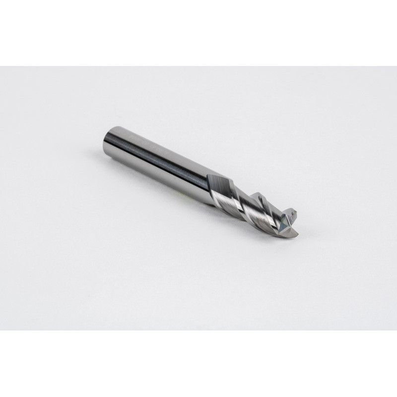 8mm Dia. Carbide End Mill, 3 Flute, Uncoated, 8mm Smooth Shank x 20mm LOC, 0.5mm Radius, HSAM2