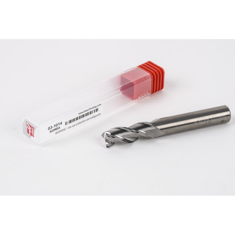 Твердосплавна кінцева фреза діаметром 12 мм, 3-зуба, без покриття, гладкий хвостовик 12 мм x 30 мм LOC, квадратний профіль, HSAM2
