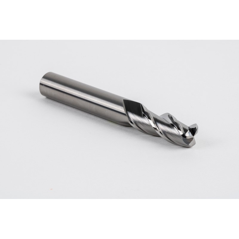 12mm Dia. Carbide End Mill, 3 Flute, Uncoated, 12mm Smooth Shank x 30mm LOC, 3mm Radius, HSAM2