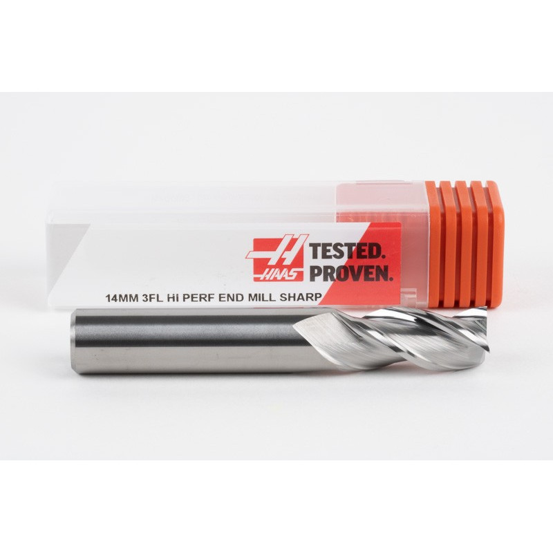 Твердосплавна кінцева фреза діаметром 14 мм, 3-зуба, без покриття, гладкий хвостовик 14 мм x 30 мм LOC, квадратний профіль, HSAM2