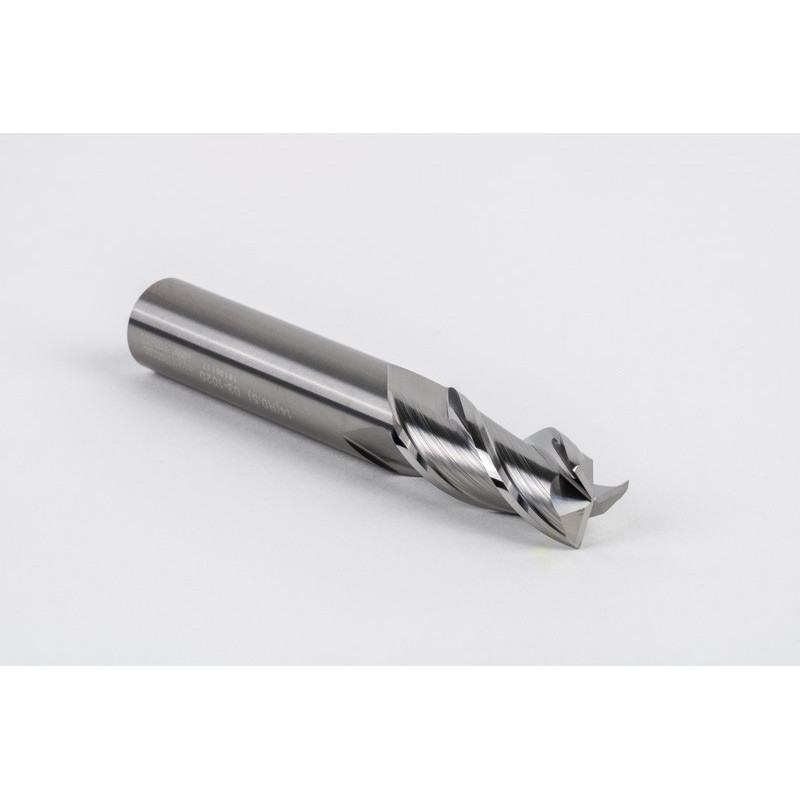 14mm Dia. Carbide End Mill, 3 Flute, Uncoated, 14mm Smooth Shank x 30mm LOC, 0.5mm Radius, HSAM2