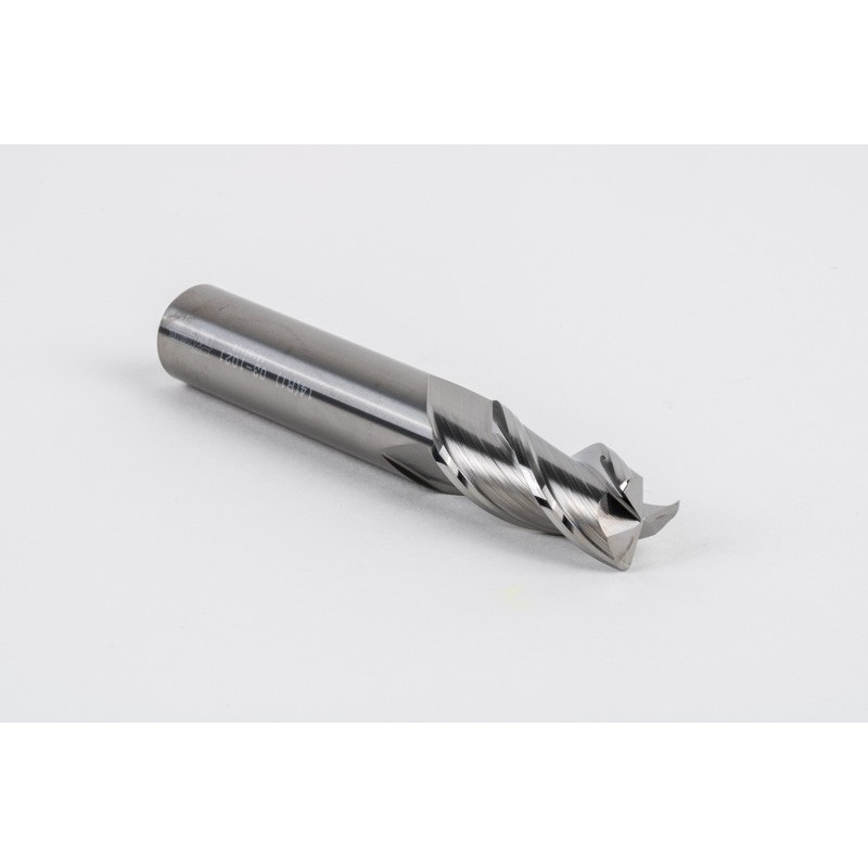 14mm Dia. Carbide End Mill, 3 Flute, Uncoated, 14mm Smooth Shank x 30mm LOC, 1mm Radius, HSAM2