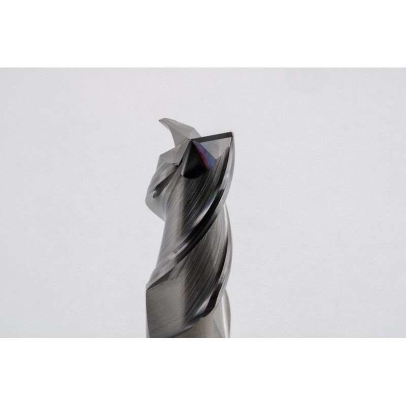 16mm Dia. Carbide End Mill, 3 Flute, Uncoated, 16mm Smooth Shank x 32mm LOC, 0.5mm Radius, HSAM2