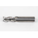 16mm Dia. Carbide End Mill, 3 Flute, Uncoated, 16mm Smooth Shank x 32mm LOC, 1mm Radius, HSAM2