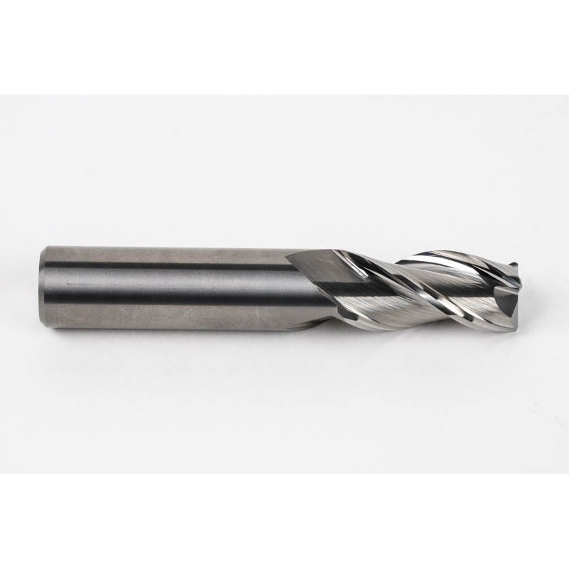16mm Dia. Carbide End Mill, 3 Flute, Uncoated, 16mm Smooth Shank x 32mm LOC, 1mm Radius, HSAM2