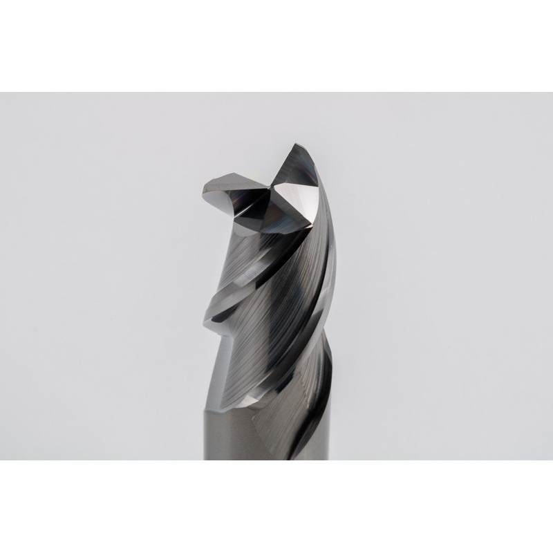 18mm Dia. Carbide End Mill, 3 Flute, Uncoated, 18mm Smooth Shank x 32mm LOC, 0.5mm Radius, HSAM2